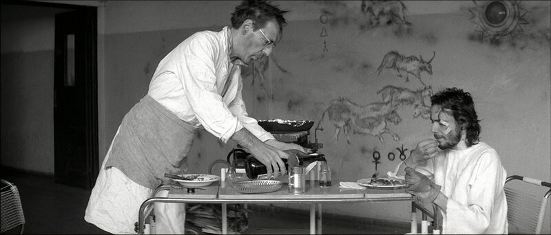 Doctor serving patient in asylum