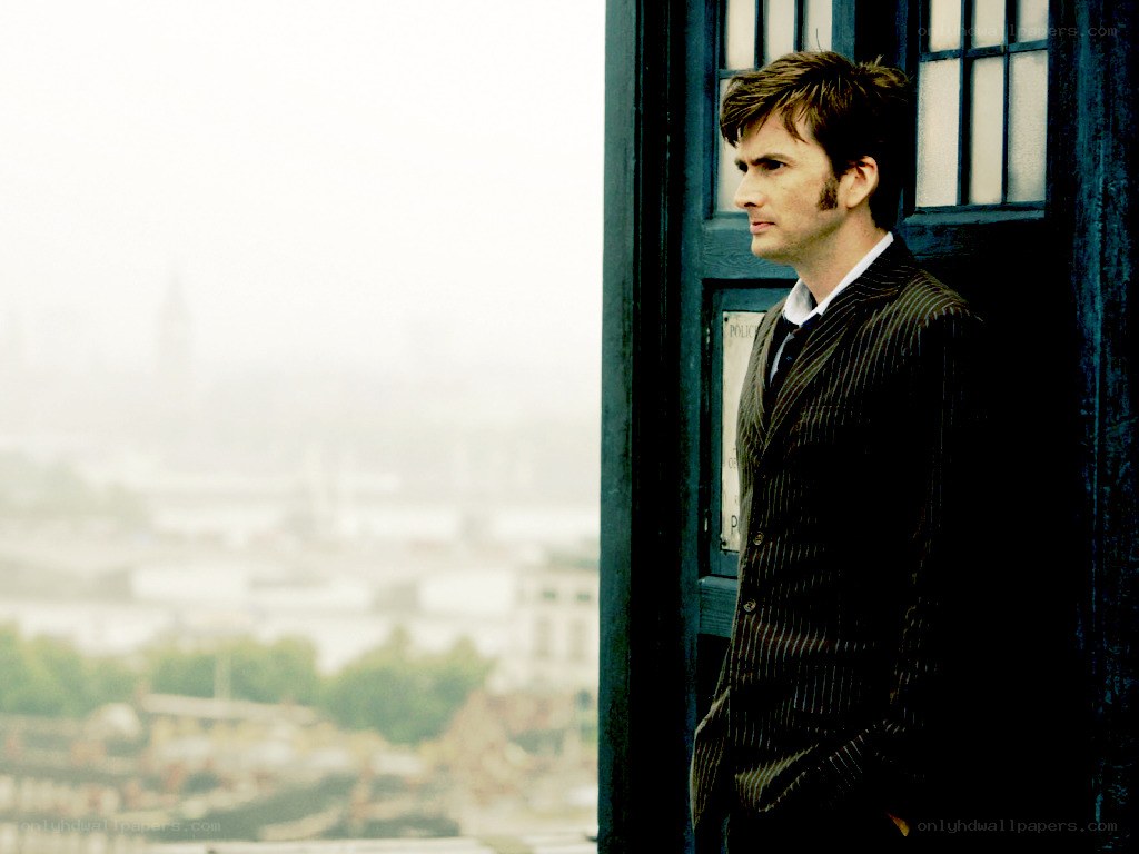 doctor standing by blue box