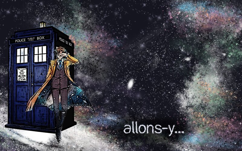 Doctor Standing with TARDIS