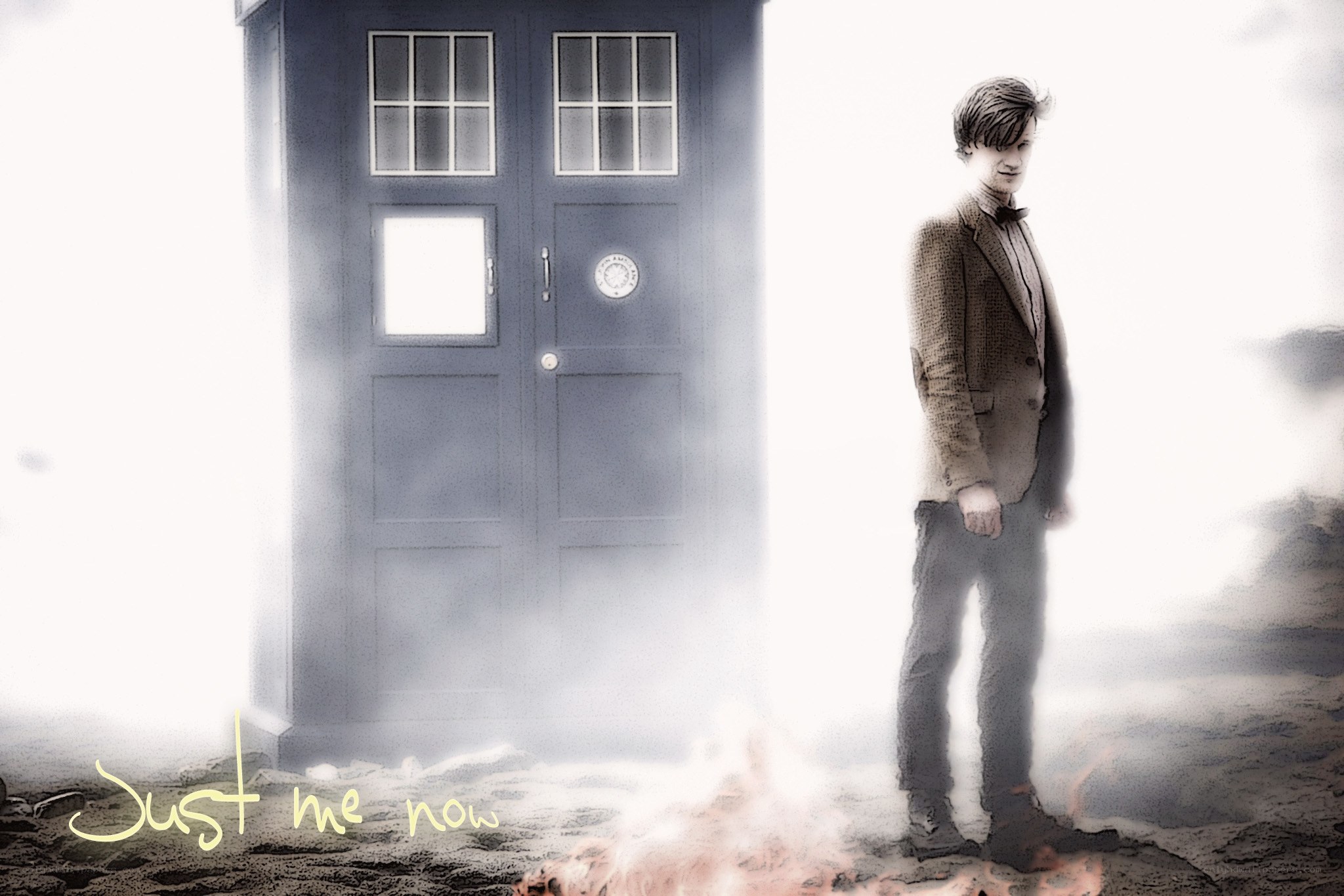 Doctor stands by TARDIS