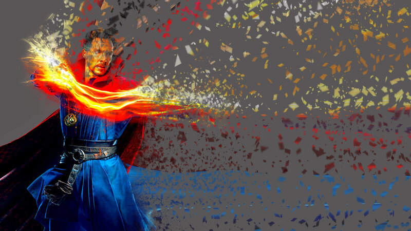 Doctor Strange Casting Spell — Blue, Dramatic, Digital Art, Magic