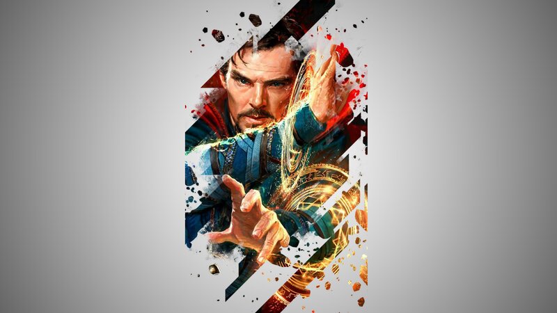Doctor Strange Casting Spell — Blue, Dramatic, Digital Art