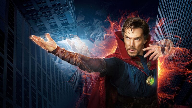 Doctor Strange Casting Spell — Red, Dramatic, Night
