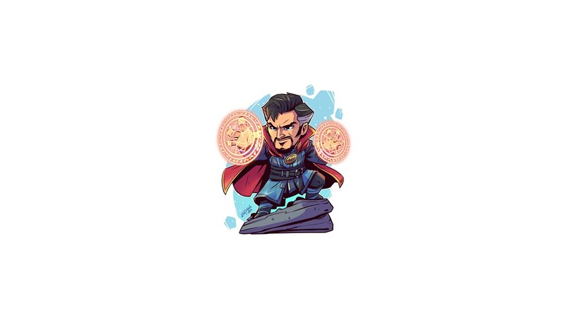 Doctor Strange Character — Blue, Dramatic, Digital Art, Magic Circles