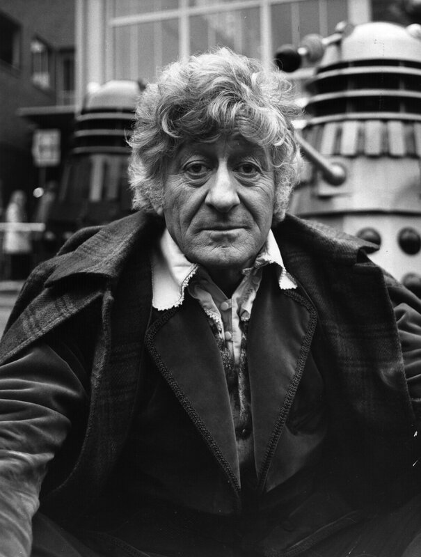 Doctor Who actor with Daleks