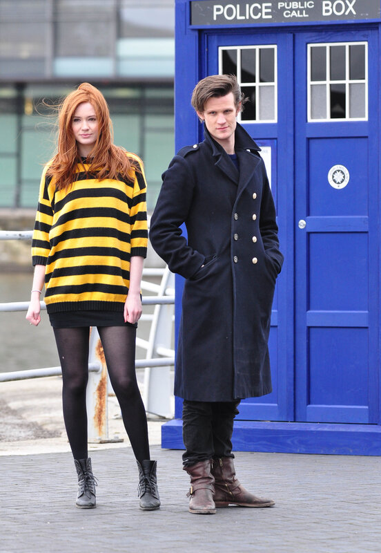Doctor Who actors on set