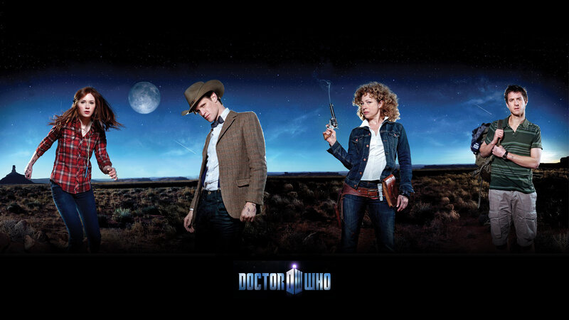 Doctor Who cast in desert