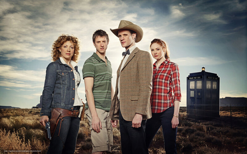 Doctor Who cast in desert