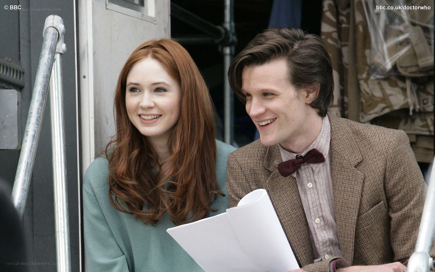 Doctor Who cast on set