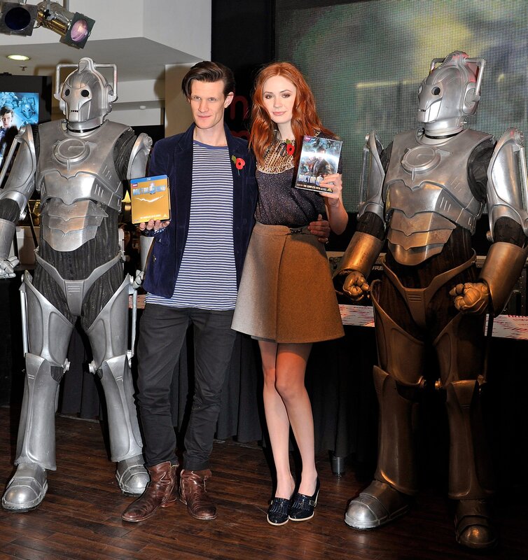 Doctor Who cast with Cybermen