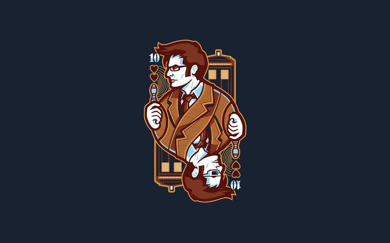 Doctor Who Character — Brown, Dramatic, Illustration