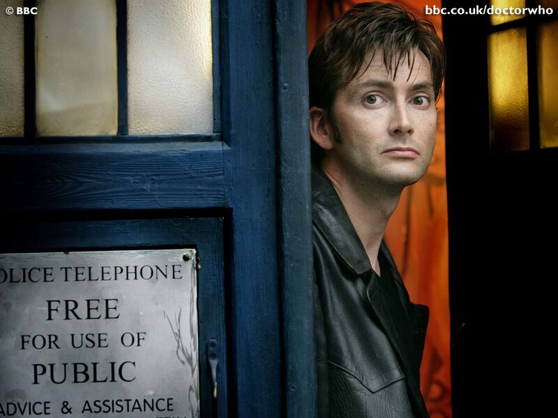 Doctor Who character by phone booth