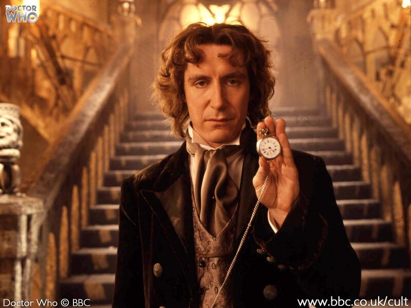 Doctor Who character holding pocket watch
