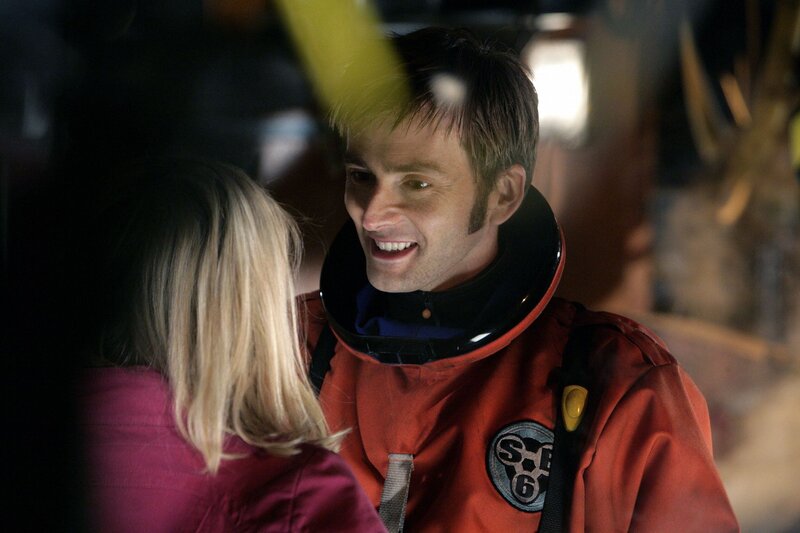 Doctor Who character in red suit