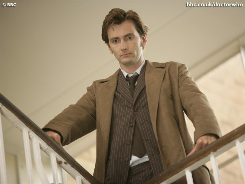 Doctor Who character on stairs