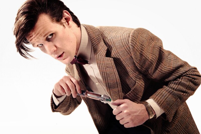 Doctor Who character with sonic screwdriver