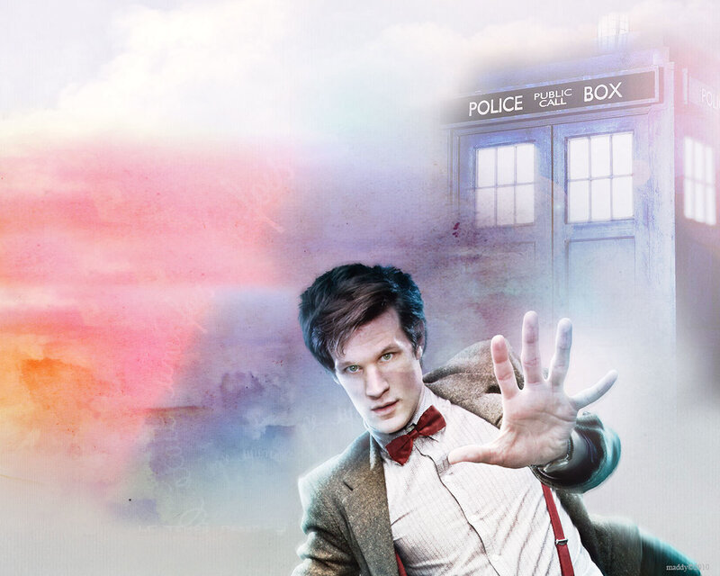 Doctor Who character with TARDIS