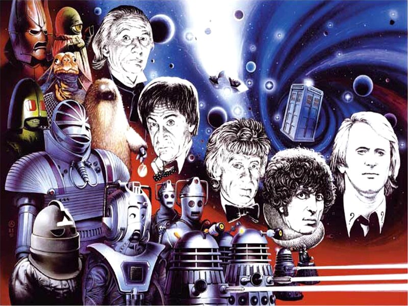 Doctor Who Characters — Blue, Dramatic, Illustration