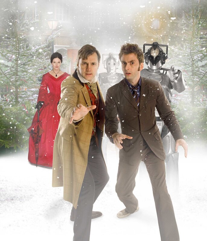 Doctor Who characters in snow