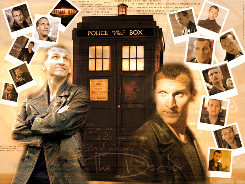Doctor Who collage with TARDIS