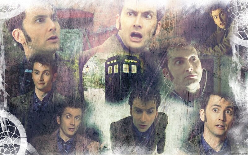 Doctor Who collage with TARDIS