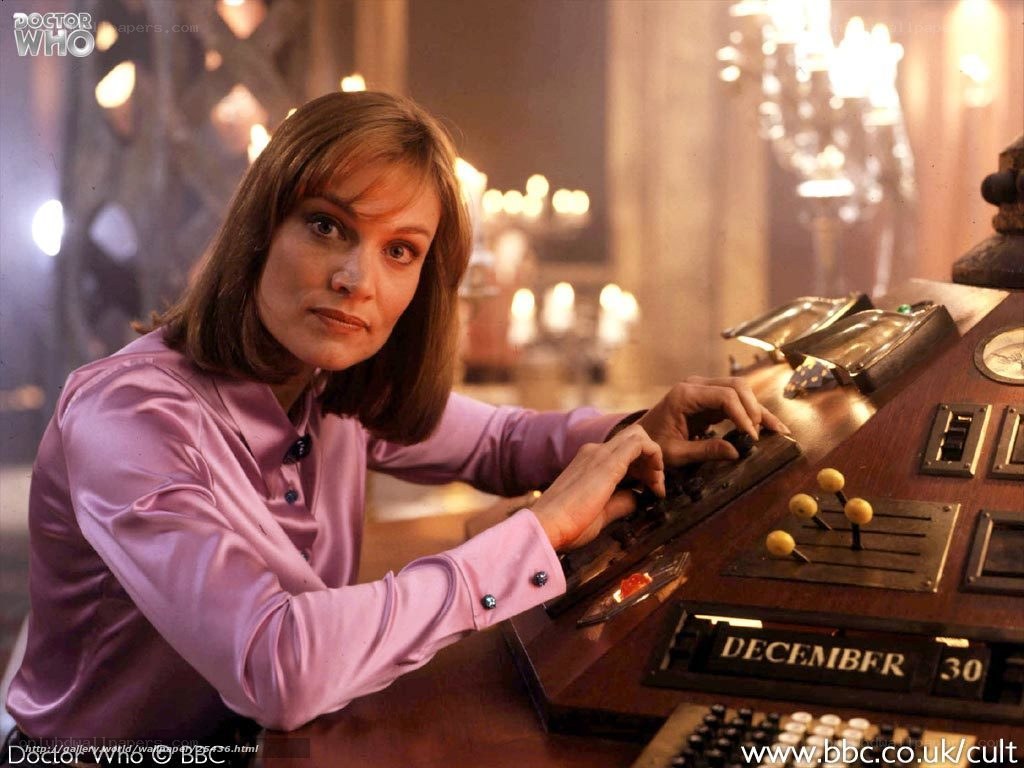 Doctor Who companion at console