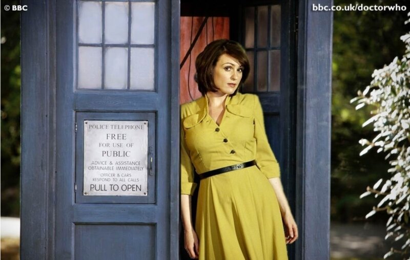 Doctor Who companion in yellow dress
