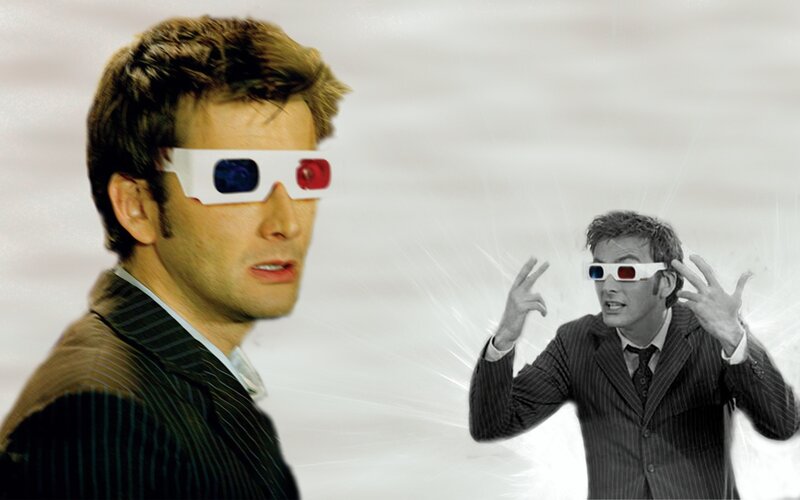 Doctor Who in 3D glasses