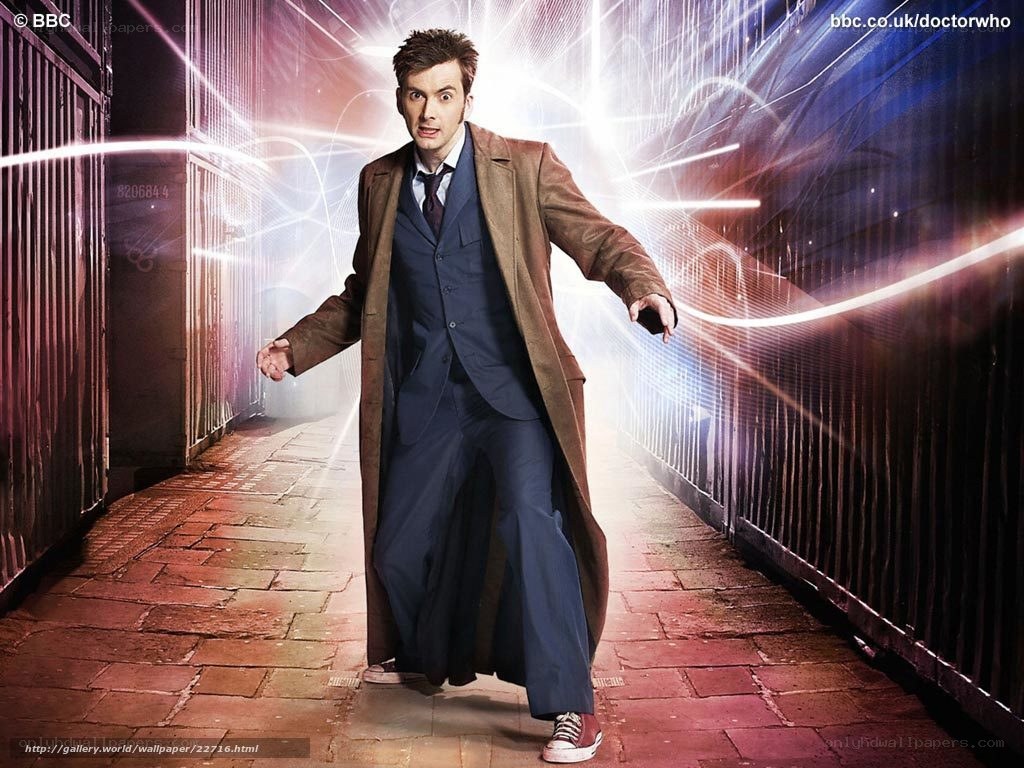 Doctor Who in a city alley