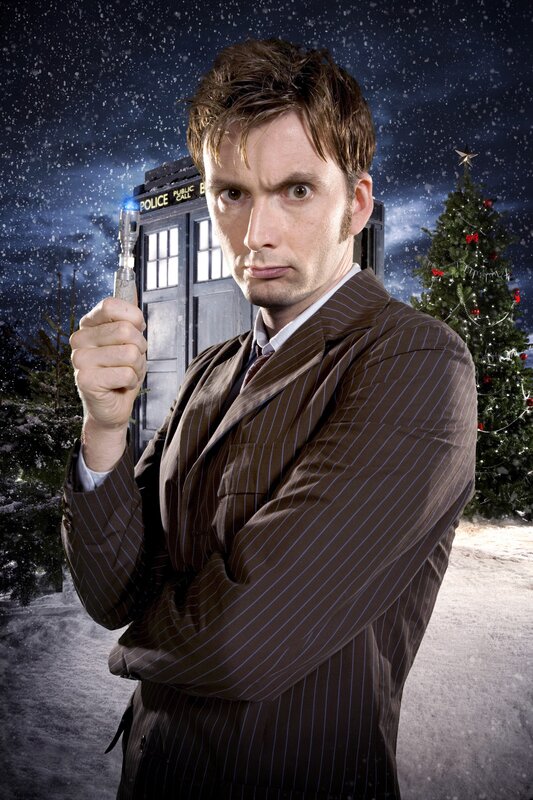 Doctor Who in snowy scene