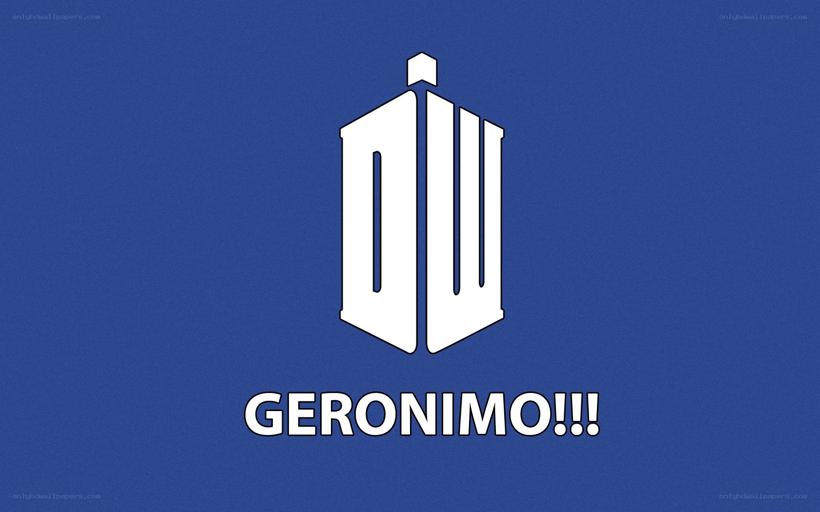 Doctor Who logo with Geronimo text