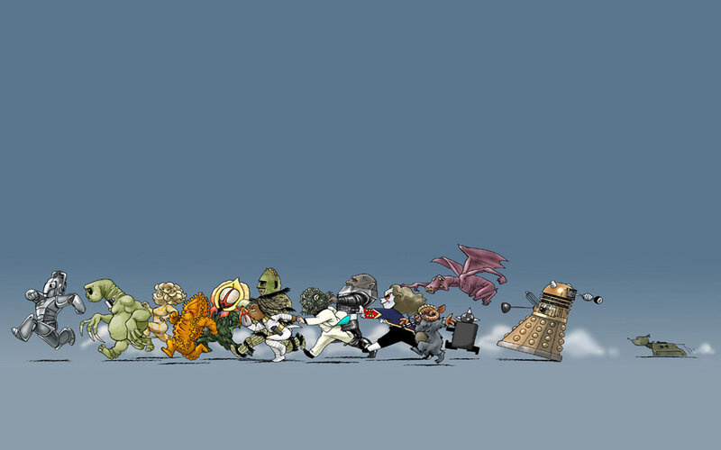 Doctor Who monsters running