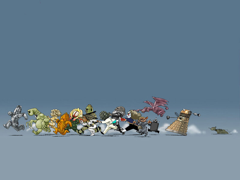Doctor Who monsters running