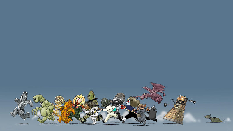 Doctor Who monsters running