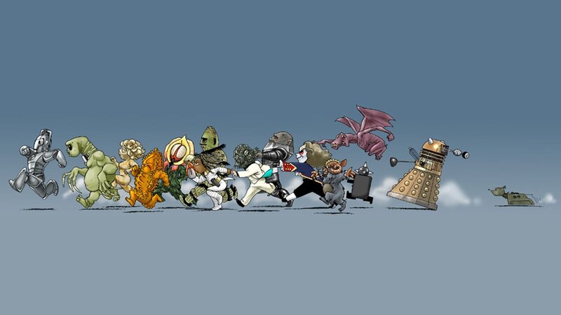 Doctor Who monsters running
