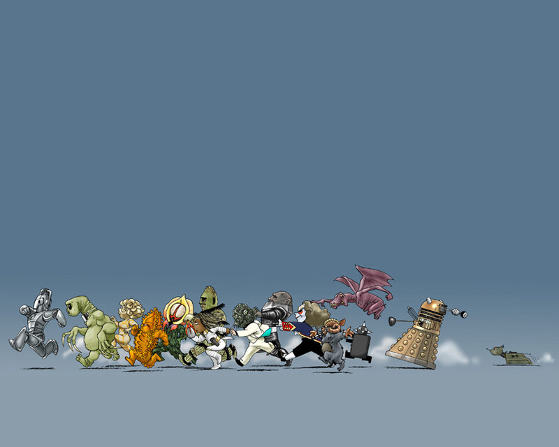 Doctor Who monsters running