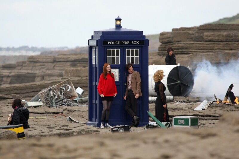 Doctor Who on a beach