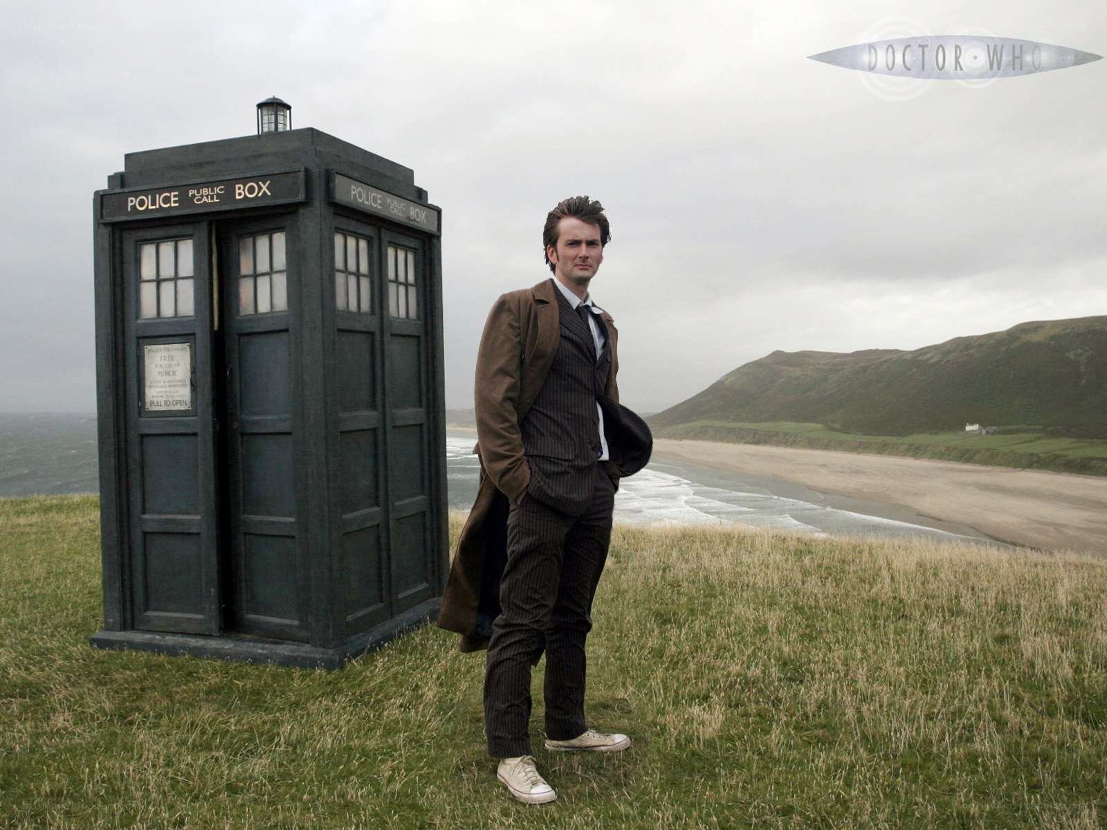 Doctor Who on a beach