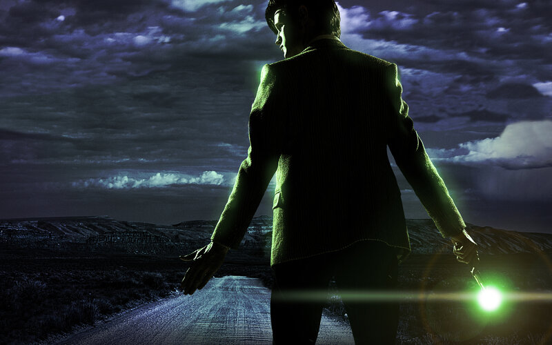Doctor Who on a dark road