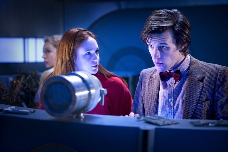 Doctor Who scene with companions
