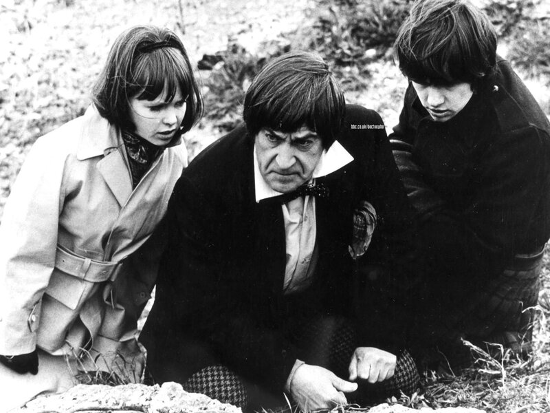 Doctor Who scene with companions
