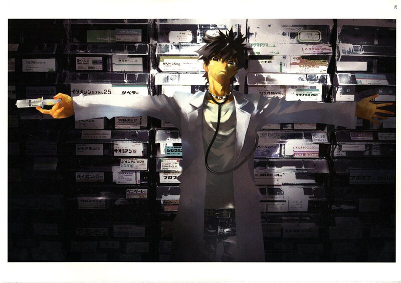 doctor with syringe in pharmacy