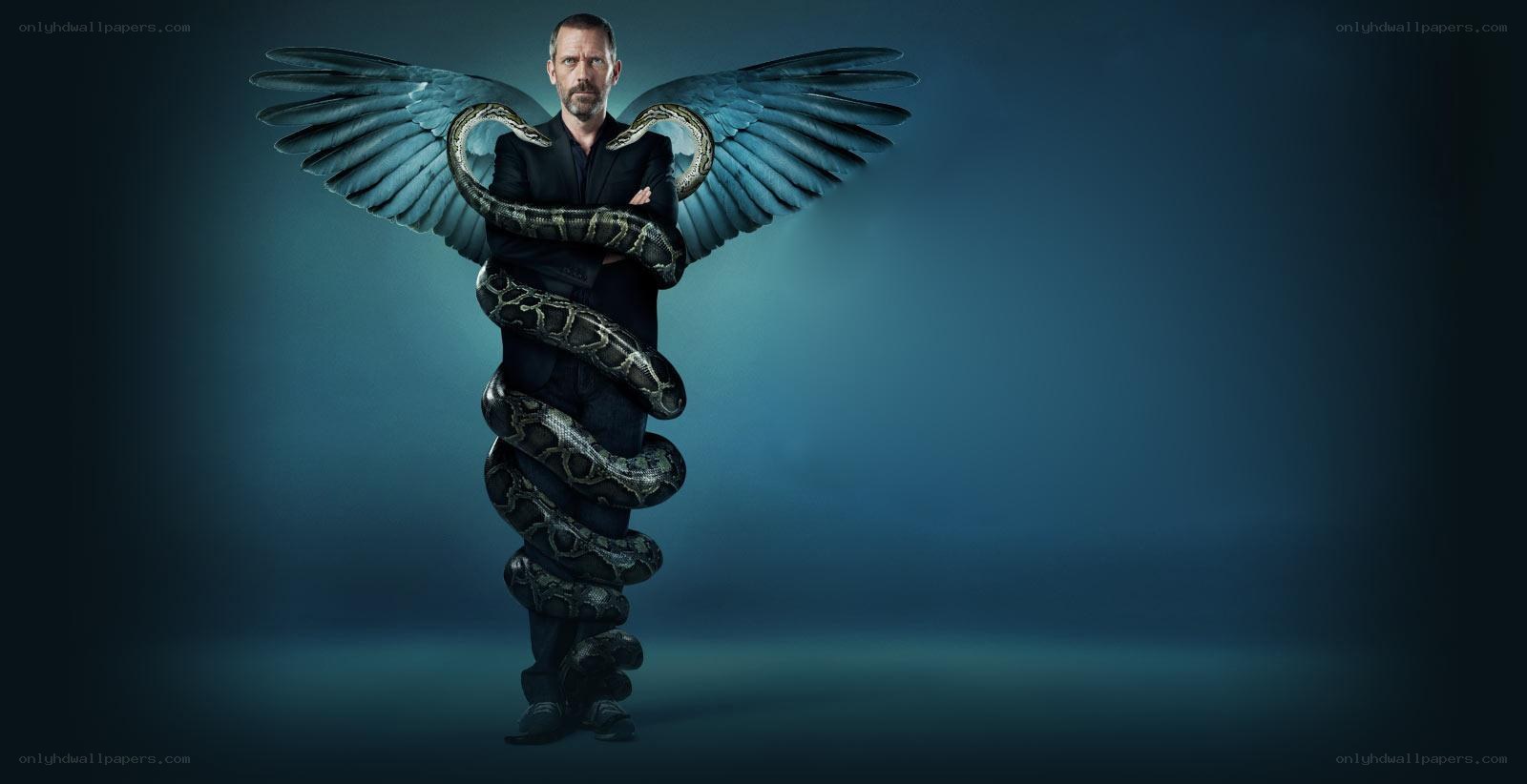 doctor with wings and snake
