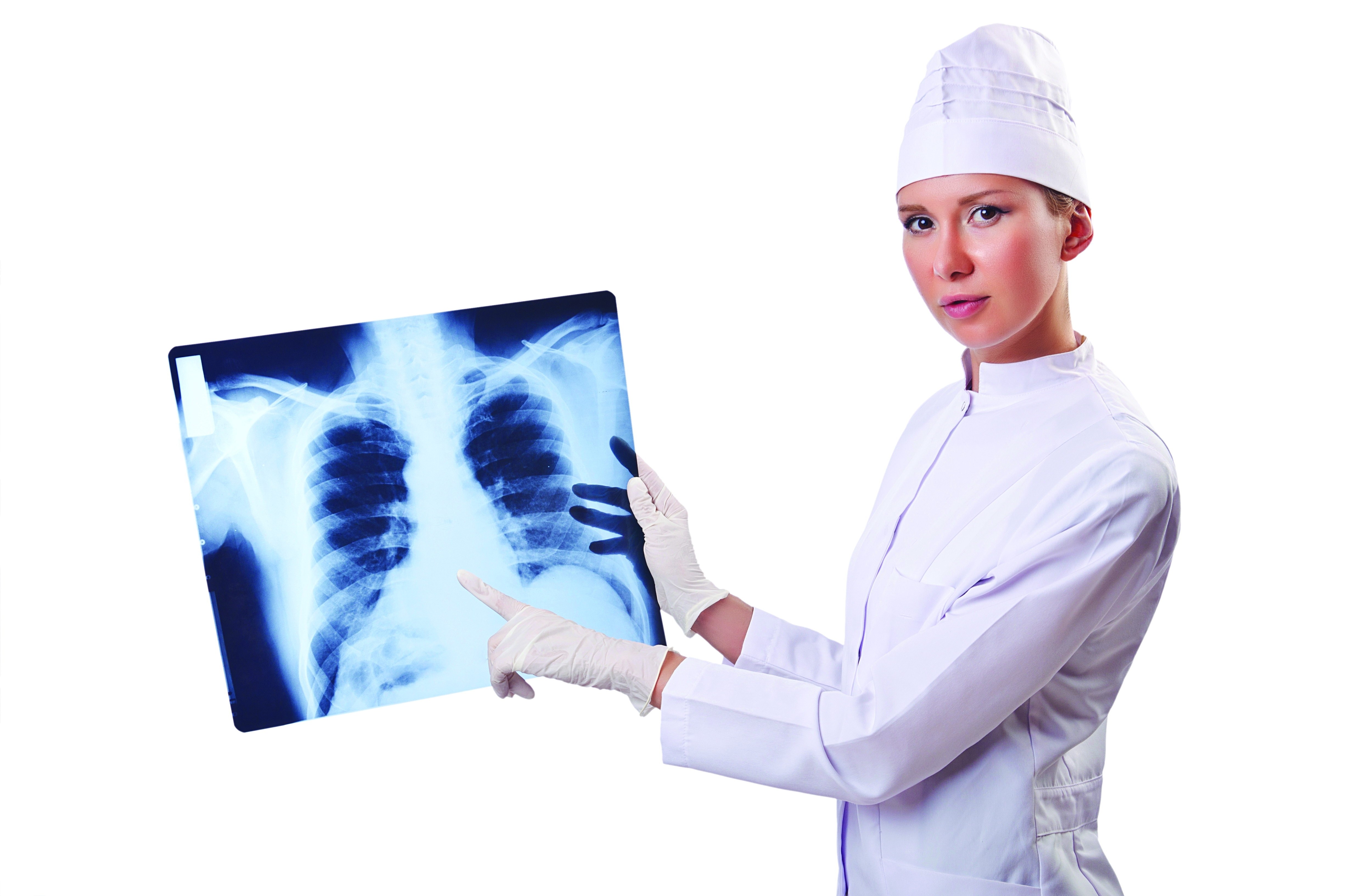 Doctor with X-ray image