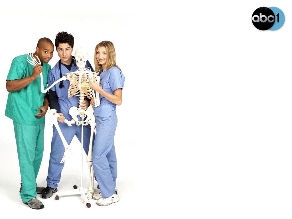 Doctors with skeleton model