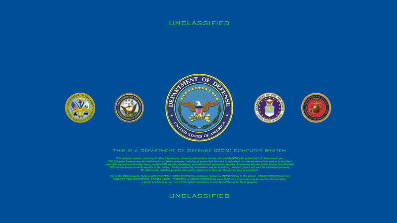 DoD computer system login screen