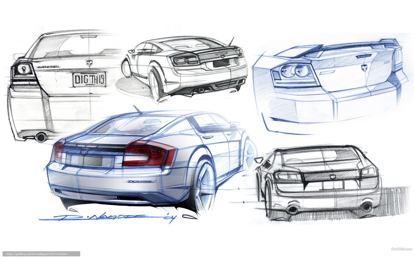 Dodge Avenger design sketches