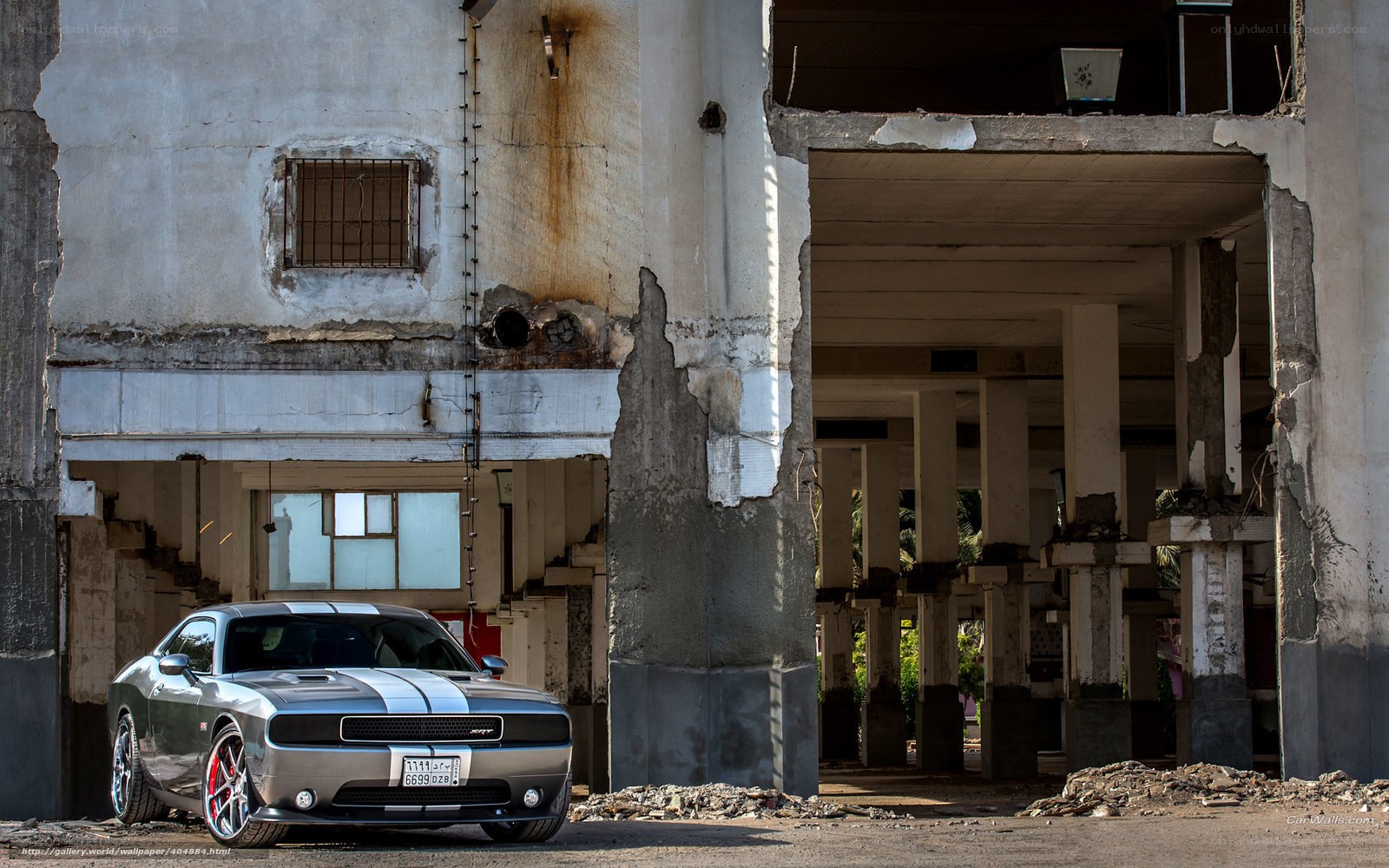 Dodge Challenger in abandoned building