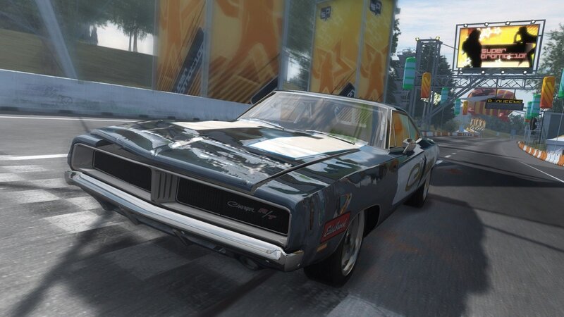 Dodge Charger on a racetrack