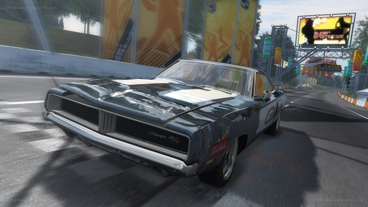 Dodge Charger on a racetrack